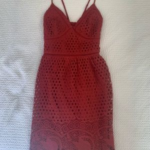 Abercrombie & Fitch Eyelet Red Dress